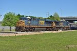 CSXT 703 & 225, D610-14, With CSX OCS Cars